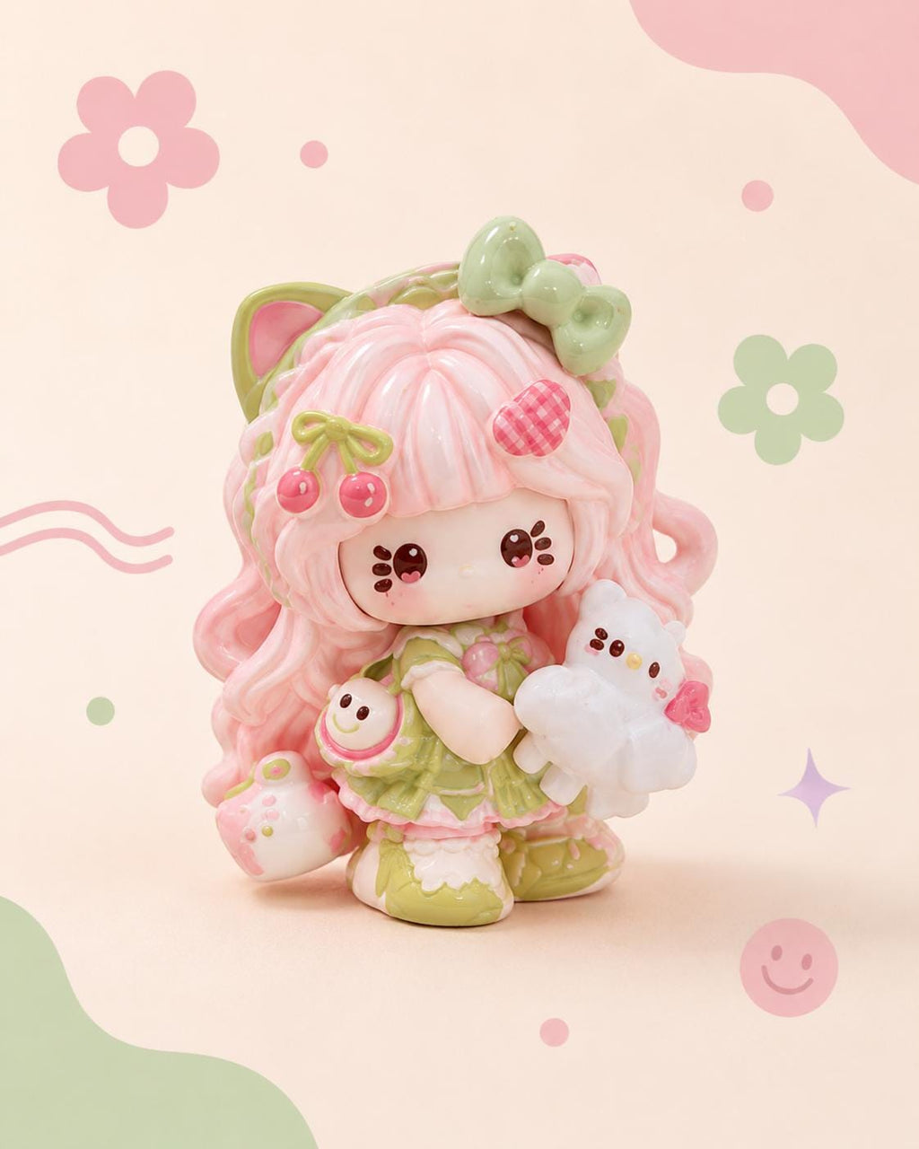 Pastell Bär Geschenk Katze Resin Cabochons, Kawaii Flatbacks für Decoden Handyhüllen, DIY Basteln