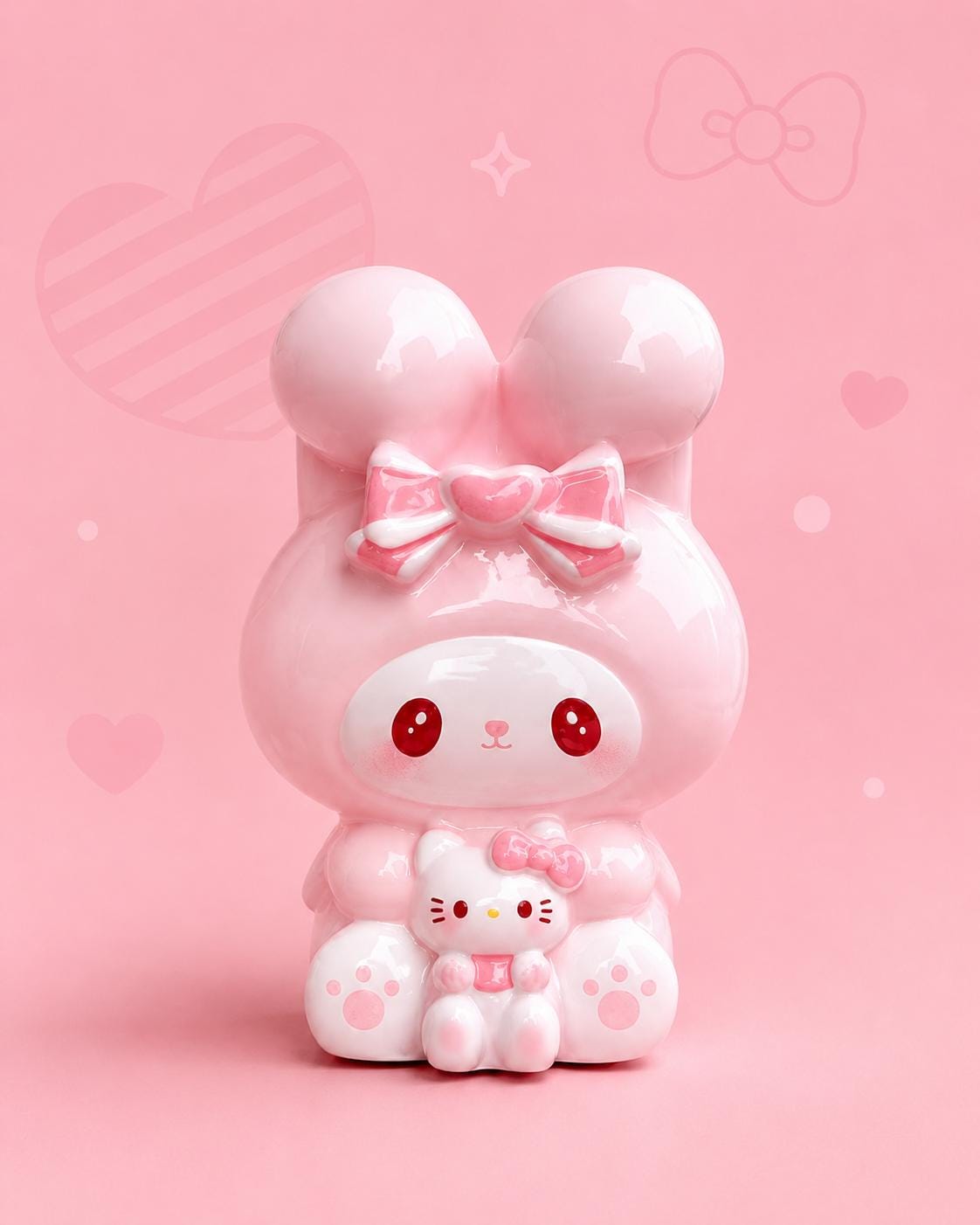 Pinky Bunny Harzperlen, Kawaii Focal Beads für Perlenstifte, Schlüsselanhänger & Handyketten