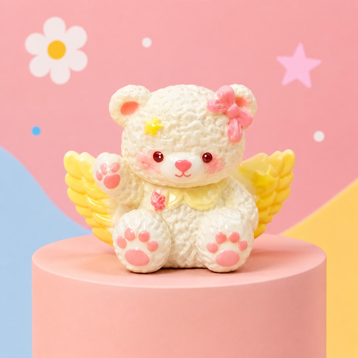Kawaii Engelbären-Harzperlen für Perlenstifte, Schlüsselanhänger & Handyketten