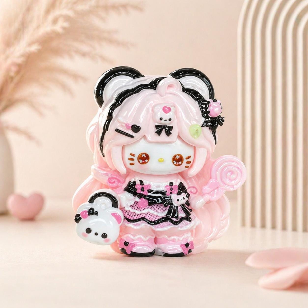 Harz Bonbon Bär Katze Anhänger, Kawaii Flatbacks für Decoden Handyhüllen, DIY Basteln