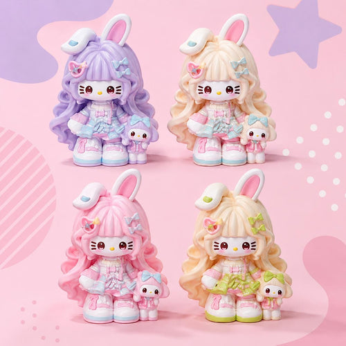 32-35mm Pinky Bunny Cat style, Resin Beads,Kawaii Cartoon Charms for Decoden Phone Cases, DIY Pens & Phone Straps