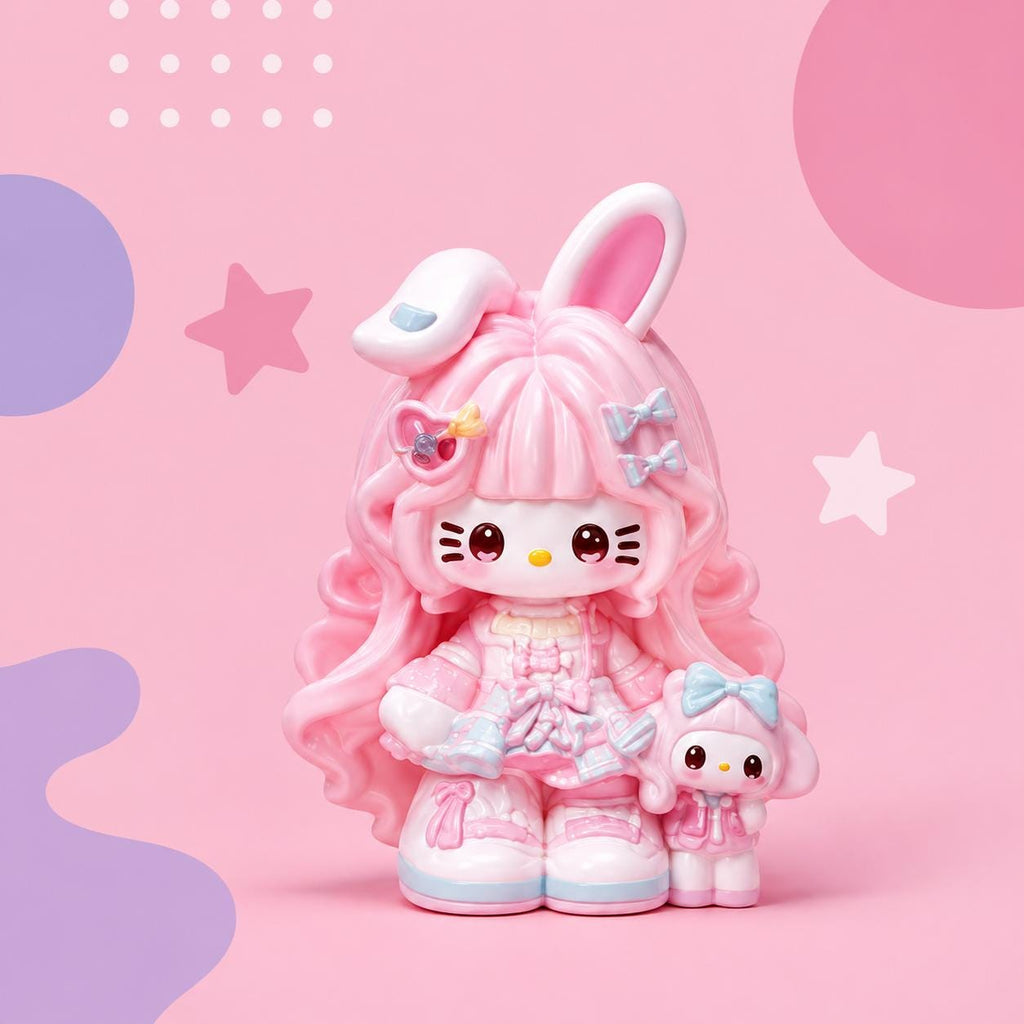 32-35mm Pinky Bunny Cat Stil, Harzperlen, Kawaii Cartoon Charms für Decoden Handyhüllen, DIY Stifte & Handyketten