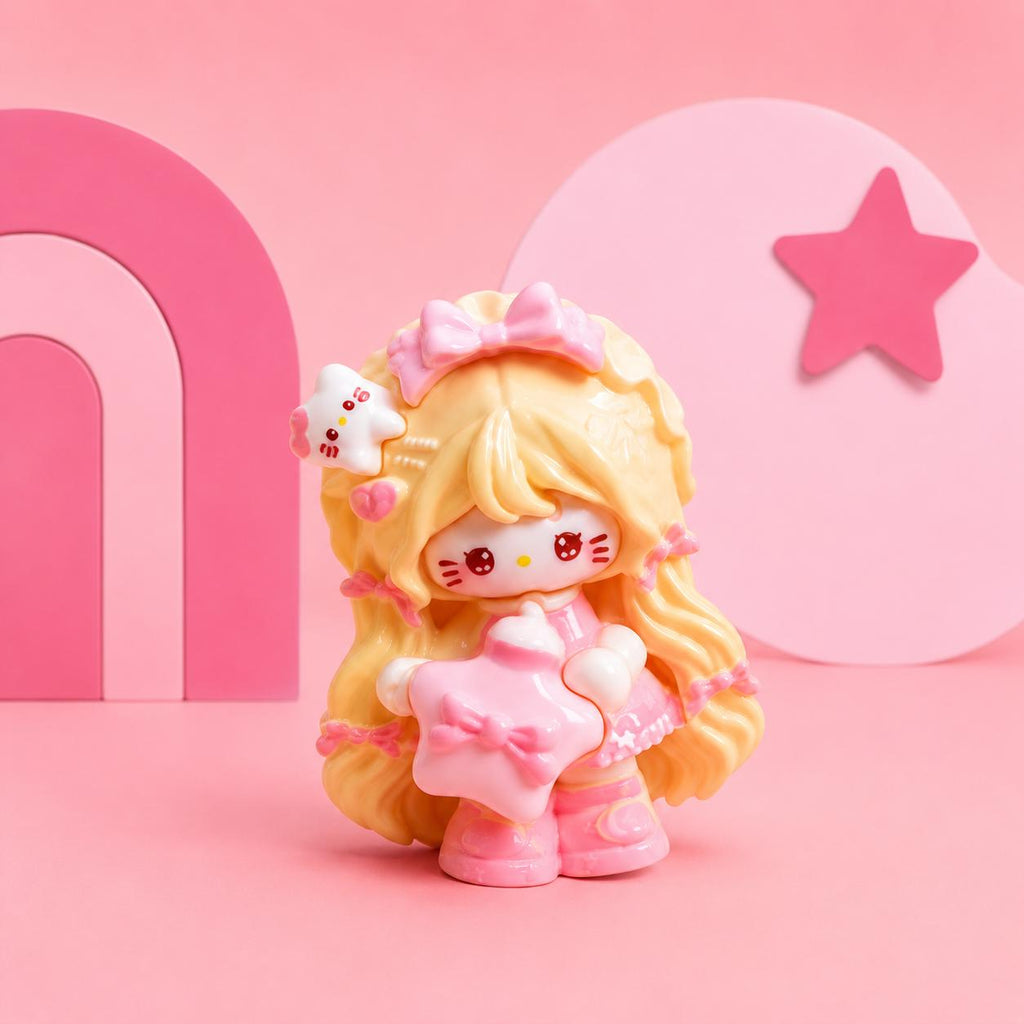 Kawaii Stern Geschenkkätzchen Flatback Harzanhänger, 32mm Decoden Anhänger für Handyhüllen, DIY Stifte, Handyriemen & Bastelzubehör