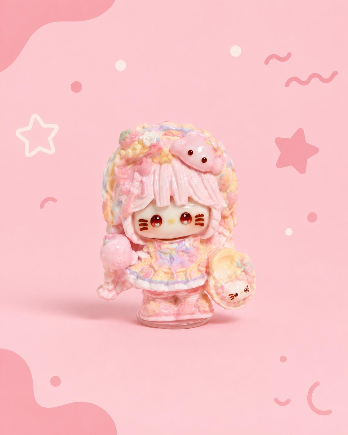 Kawaii Katze Flatback Charms, Resin Cabochons für Decoden Handyhüllen, DIY Bastelset