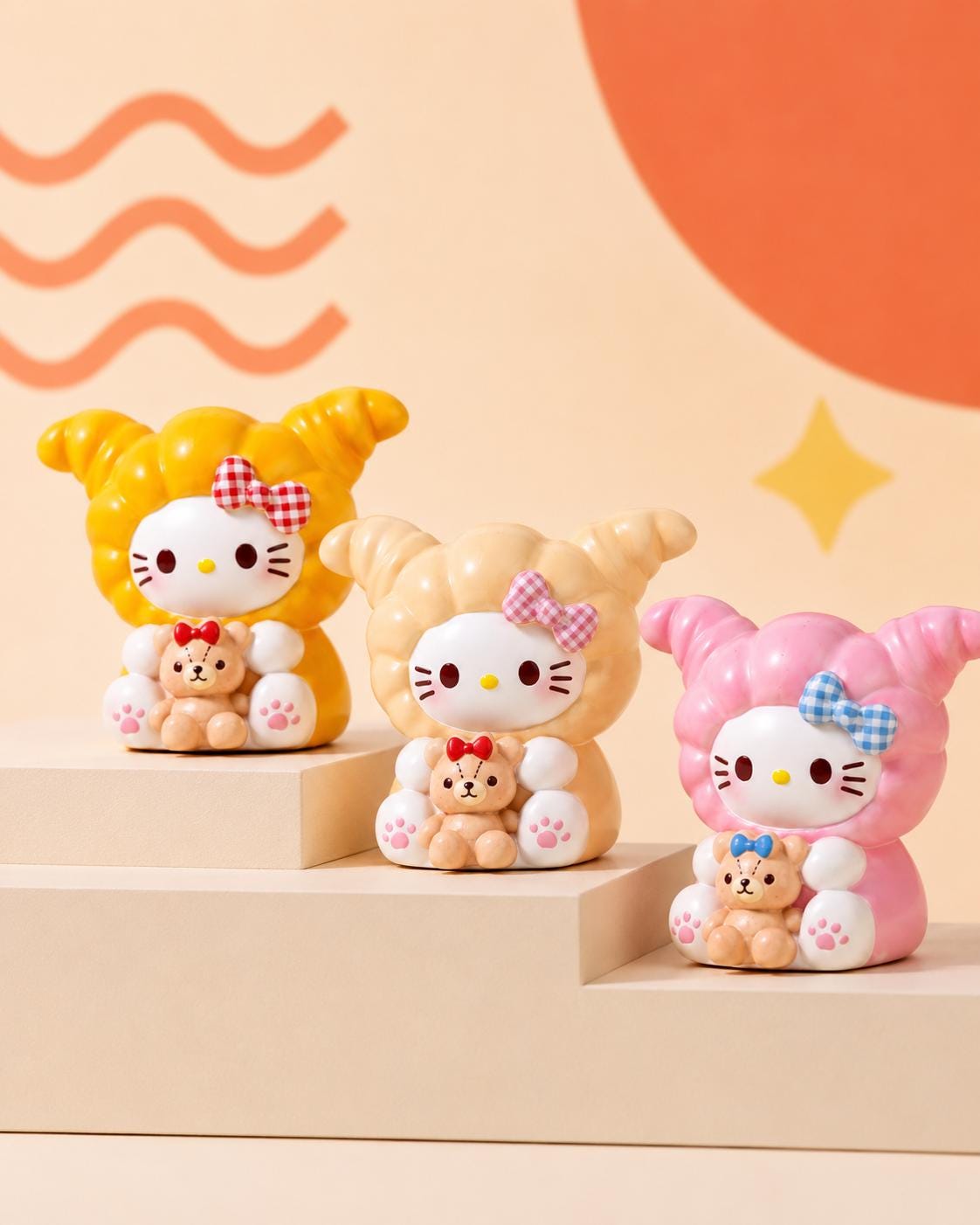 32-35mm Croissant Katze Stil, Harzperlen, Kawaii Cartoon Charms für Decoden Handyhüllen, DIY Stifte & Handyketten