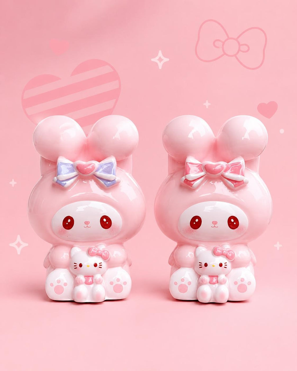 Pinky Bunny Harzperlen, Kawaii Focal Beads für Perlenstifte, Schlüsselanhänger & Handyketten