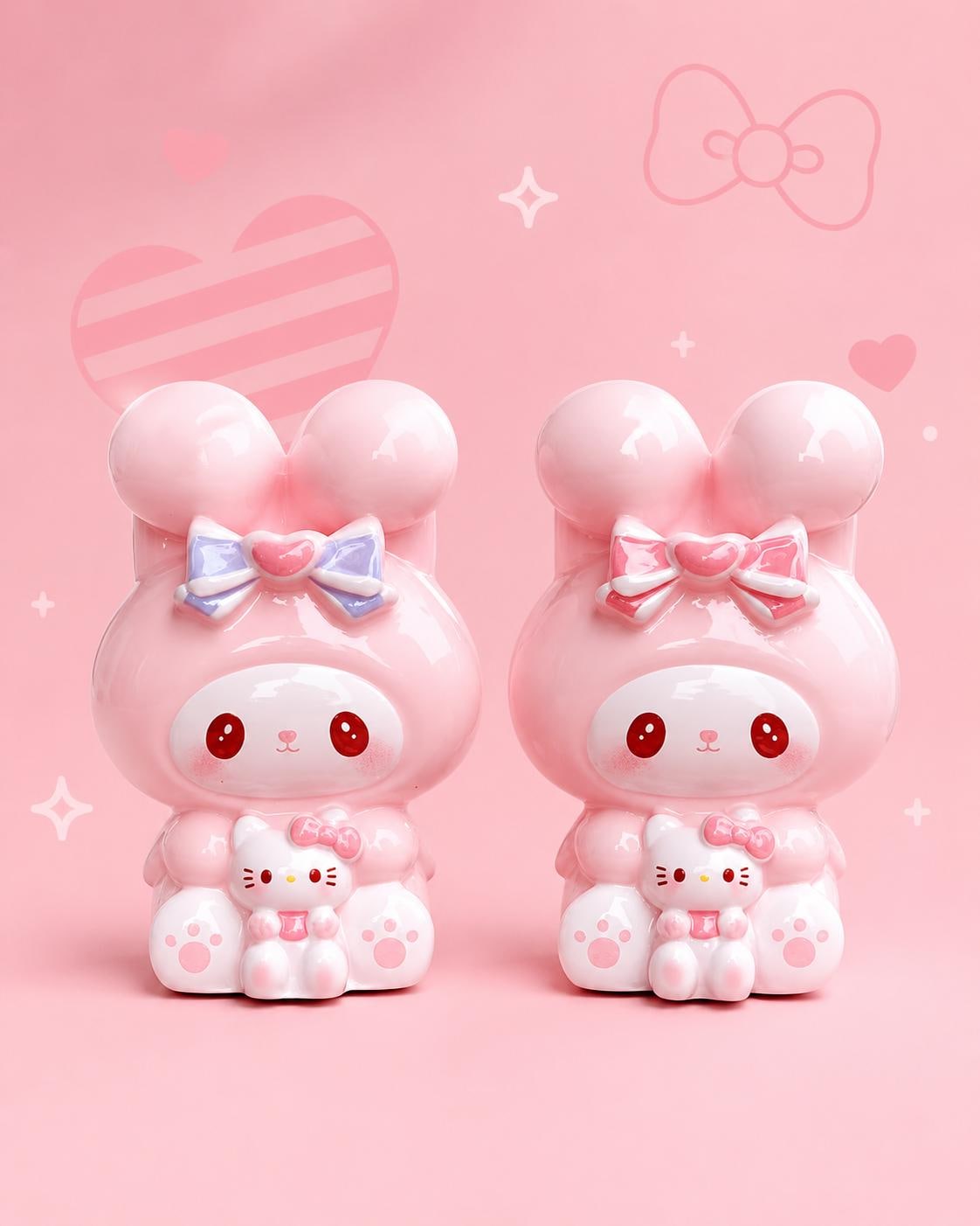 Pinky Bunny Harzperlen, Kawaii Focal Beads für Perlenstifte, Schlüsselanhänger & Handyketten