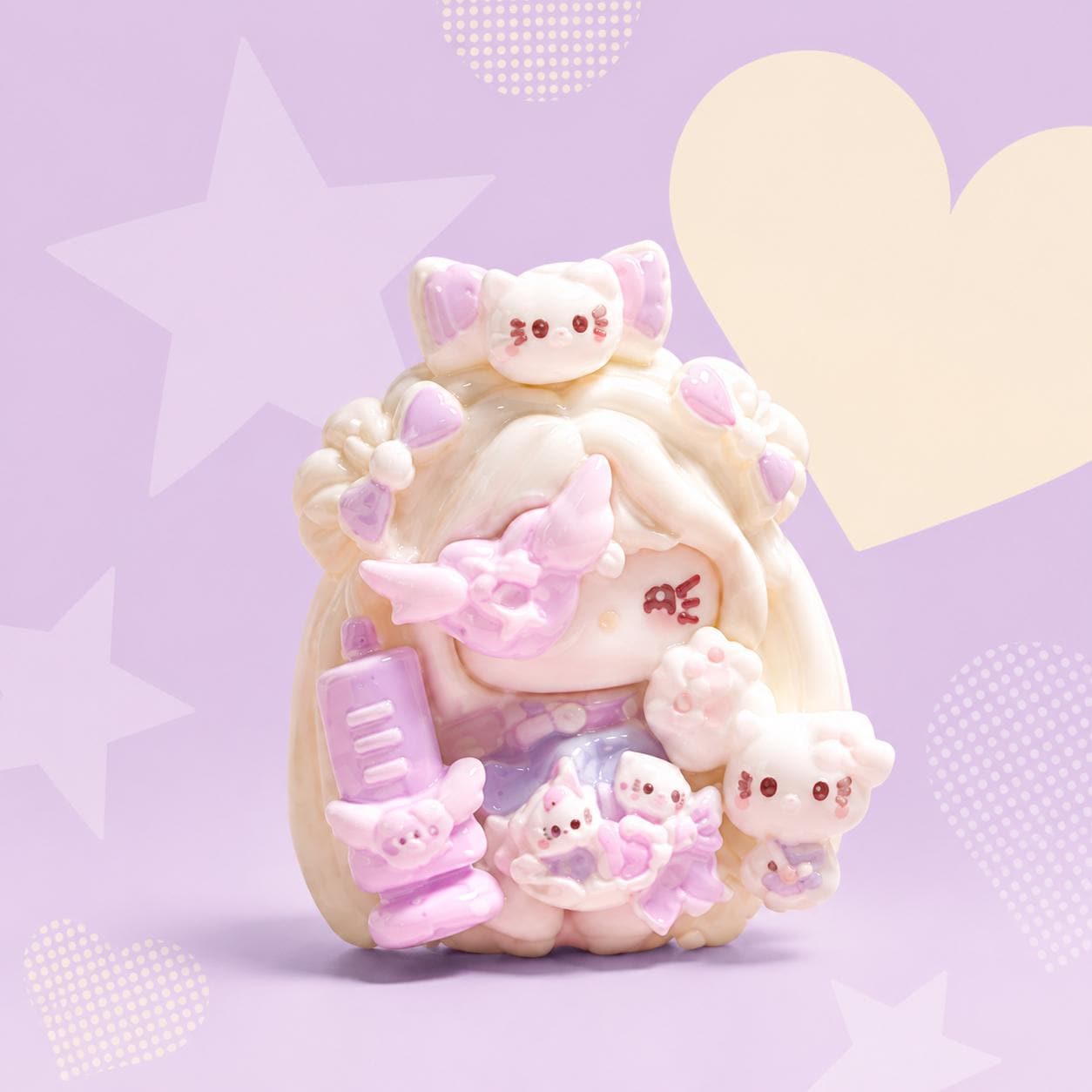 32mm Decoden-Anhänger für Handyhüllen, Kawaii Katzen Flatback Harz-Charms, DIY Stifte, Handyriemen & Bastelzubehör
