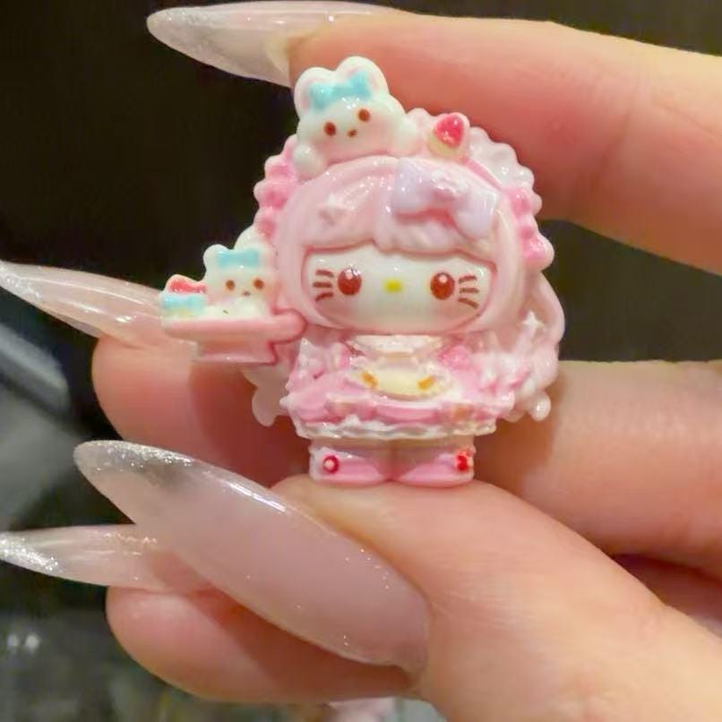 Baker Cat 32mm Flatback Harz-Charms, Kawaii Cartoon-Charms für Decoden Handyhüllen, DIY Stifte & Handyketten