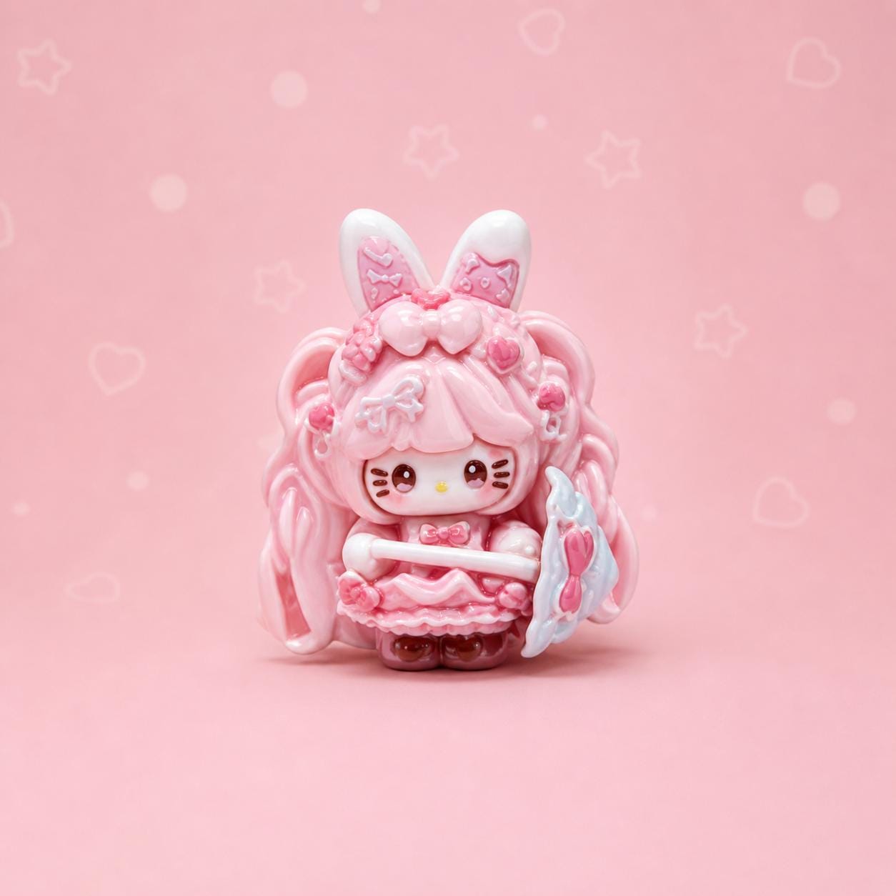 Resin Umbrella Bunny Cat Charms, Kawaii Flatbacks for Decoden Phone Cases, DIY Crafts