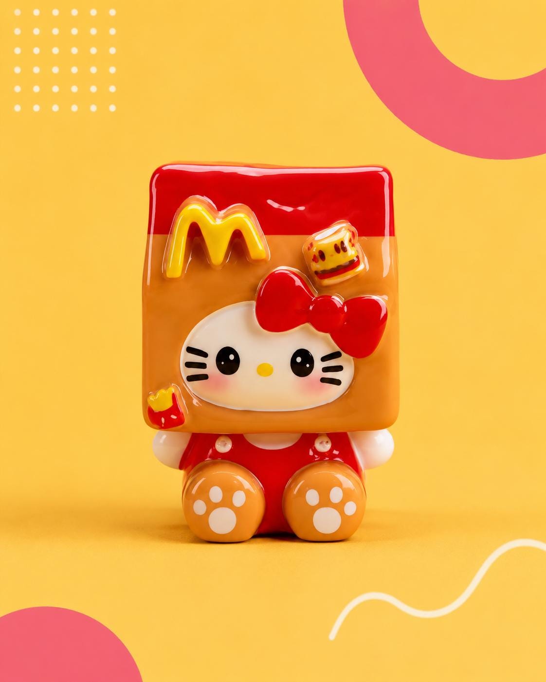 18mm-17mm Mini Pommes Frites Harz-Anhänger, Kawaii Katzen-Anhänger für Decoden Handyhüllen, Schlüsselanhänger, DIY Stifte & Handyriemen