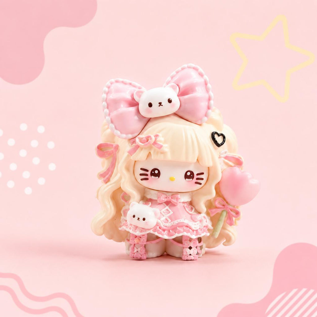 32mm Harz-Bonbon-Ballonkatzen-Anhänger, Kawaii Flatbacks für Decoden Handyhüllen, DIY-Bastelarbeiten