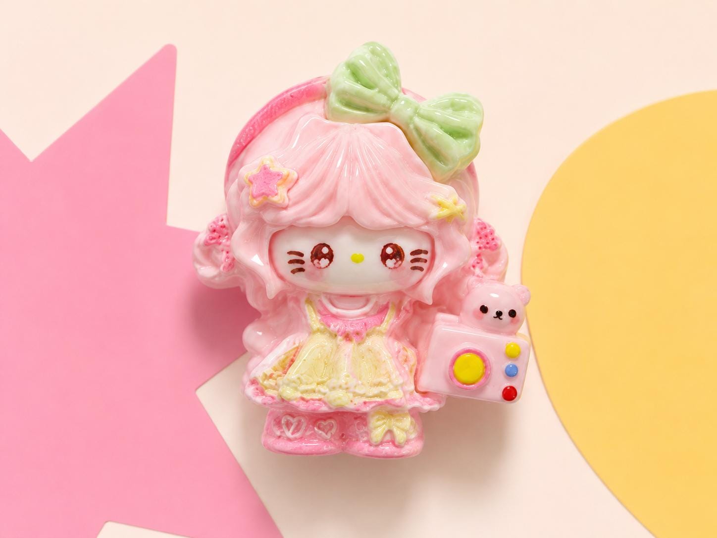 Kamera-Katzen-Anhänger aus Kunstharz, Kawaii Flatbacks für Decoden Handyhüllen, DIY-Bastelarbeiten