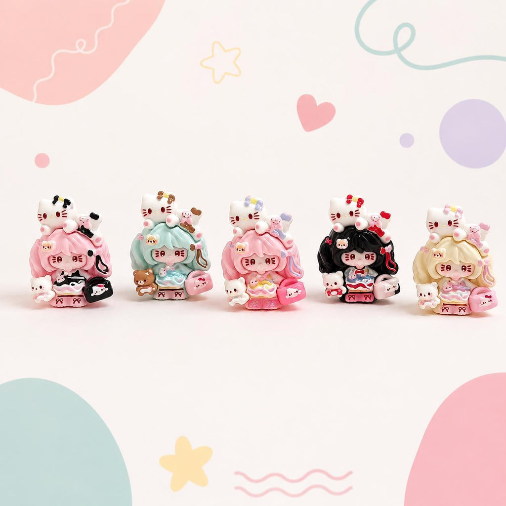Pastell Kawaii Katze Cabochons aus Harz, Kawaii Flatbacks für Decoden Handyhüllen, DIY Basteln