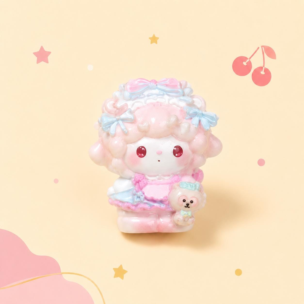 34-30mm Pastell Kawaii Lolita-Stil und Cabochons, Harz-Anhänger für Decoden, Handyhüllen & Schlüsselanhänger Bastelarbeiten