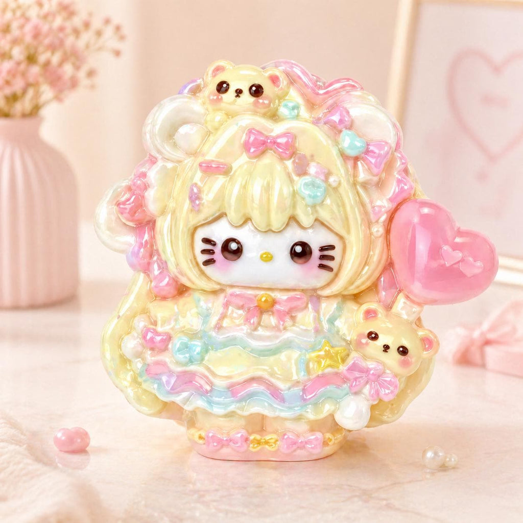 Harz-Herz-Ballon-Bären-Katzen-Anhänger, Kawaii-Flatbacks, Decoden-Handyhüllen, DIY-Basteleien