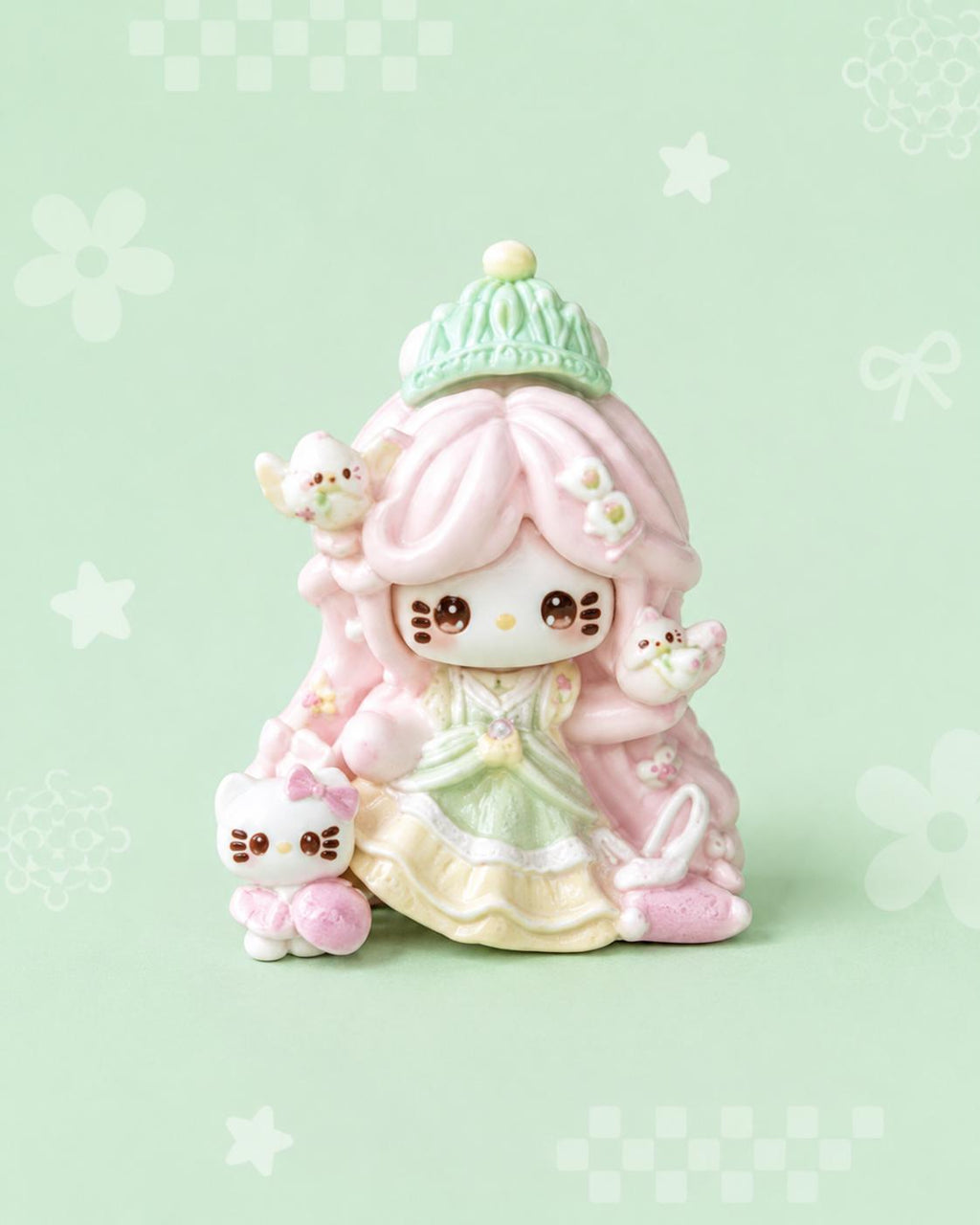 Pastell Prinzessin Katze Harz Cabochons, Kawaii Flatbacks für Decoden Handyhüllen, DIY Basteln