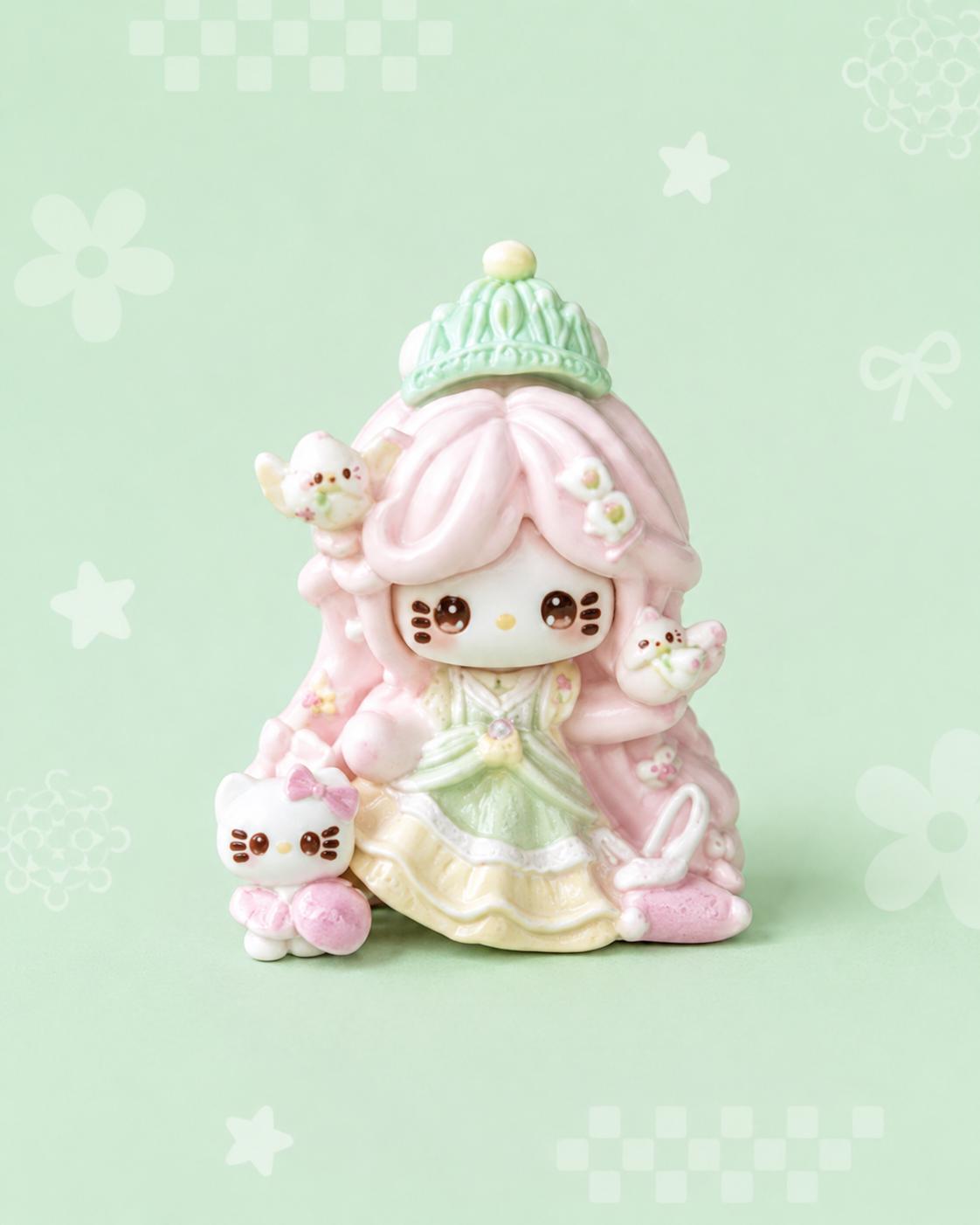 Pastell Prinzessin Katze Harz Cabochons, Kawaii Flatbacks für Decoden Handyhüllen, DIY Basteln