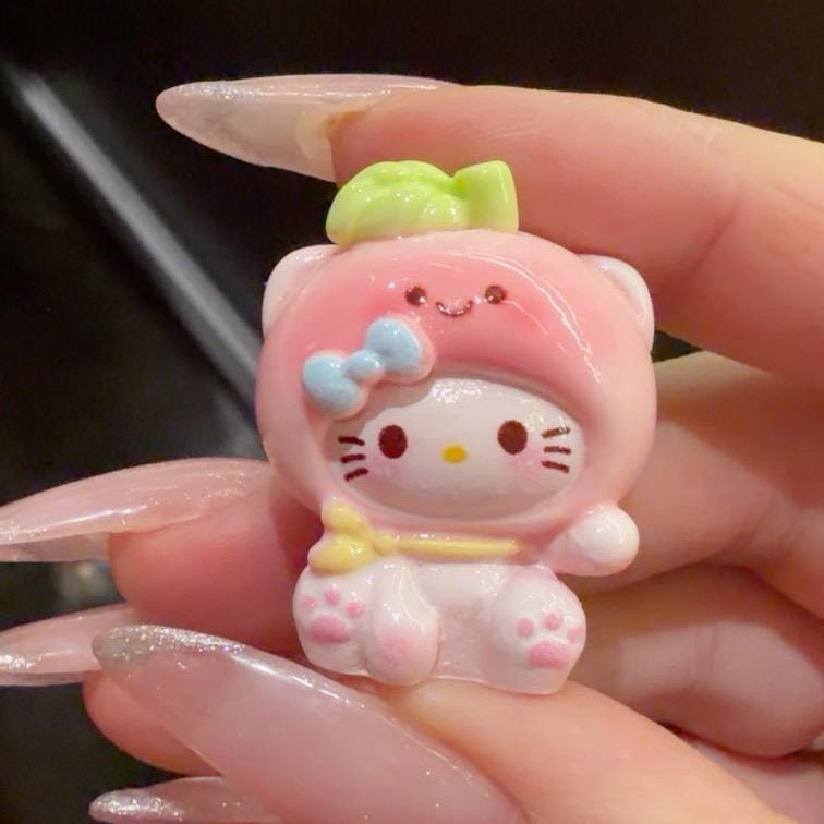 32-25mm Pastell Kawaii Pfirsichkatzen-Stil und Cabochons, Charakter-Harz-Anhänger für Decoden, Handyhüllen & Schlüsselanhänger-Basteleien