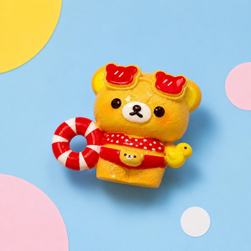 Schwimmender Bär Harzperlen, Kawaii Fokusperlen für Perlenstifte, Schlüsselanhänger & Handyriemen