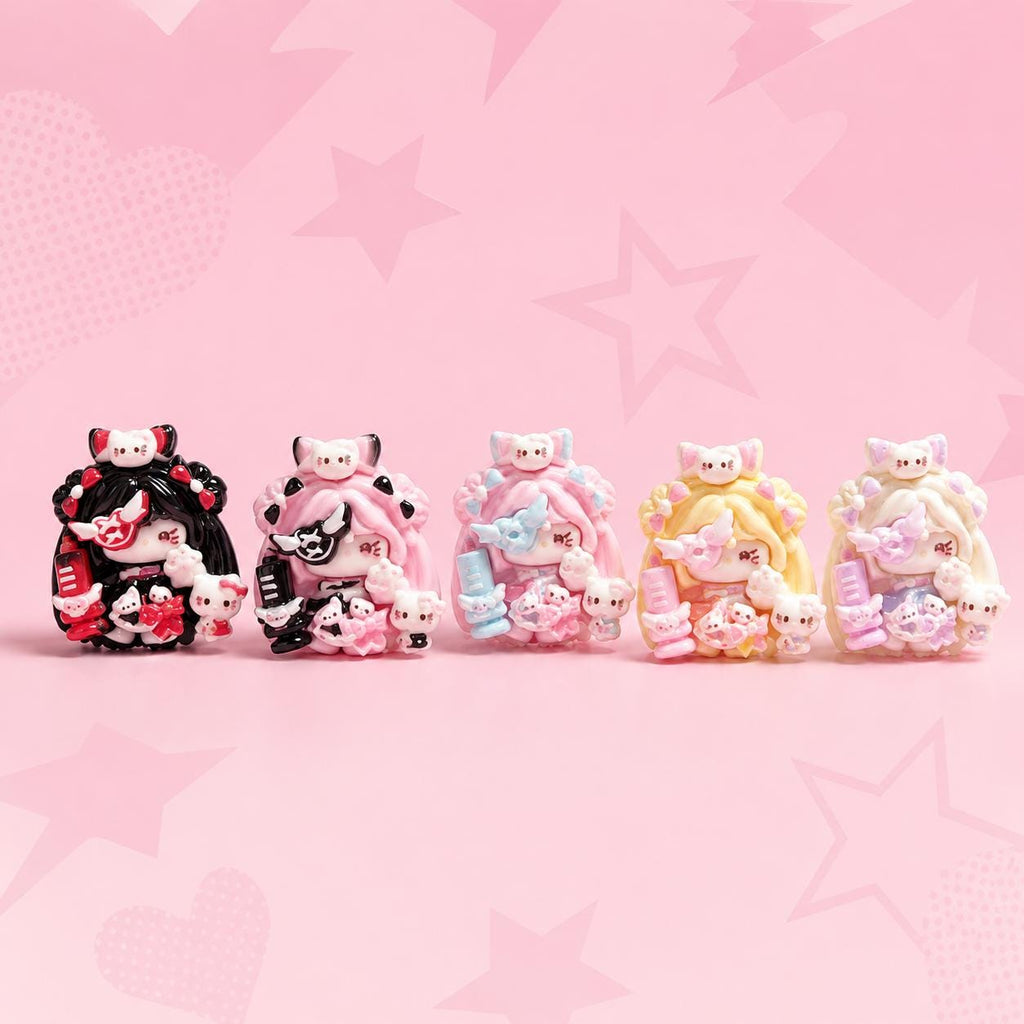 32mm Decoden-Anhänger für Handyhüllen, Kawaii Katzen Flatback Harz-Charms, DIY Stifte, Handyriemen & Bastelzubehör