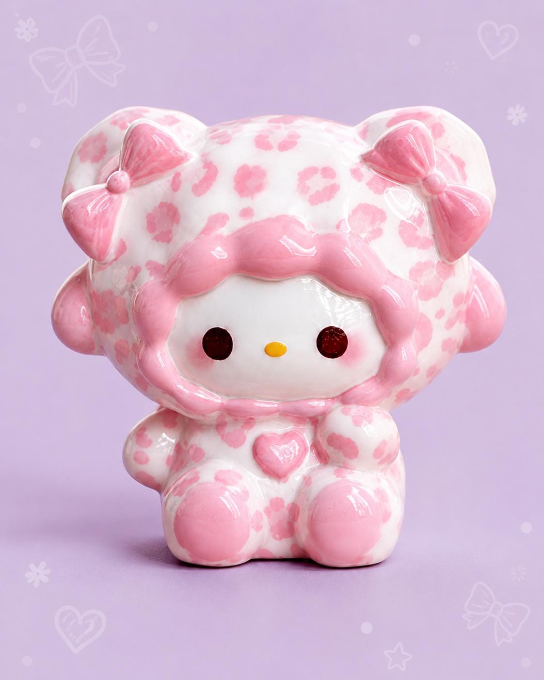 32-35mm rosa Leoparden-Katzen-Stil, Harzperlen, Kawaii Cartoon Charms für Decoden Handyhüllen, DIY Stifte & Handyriemen