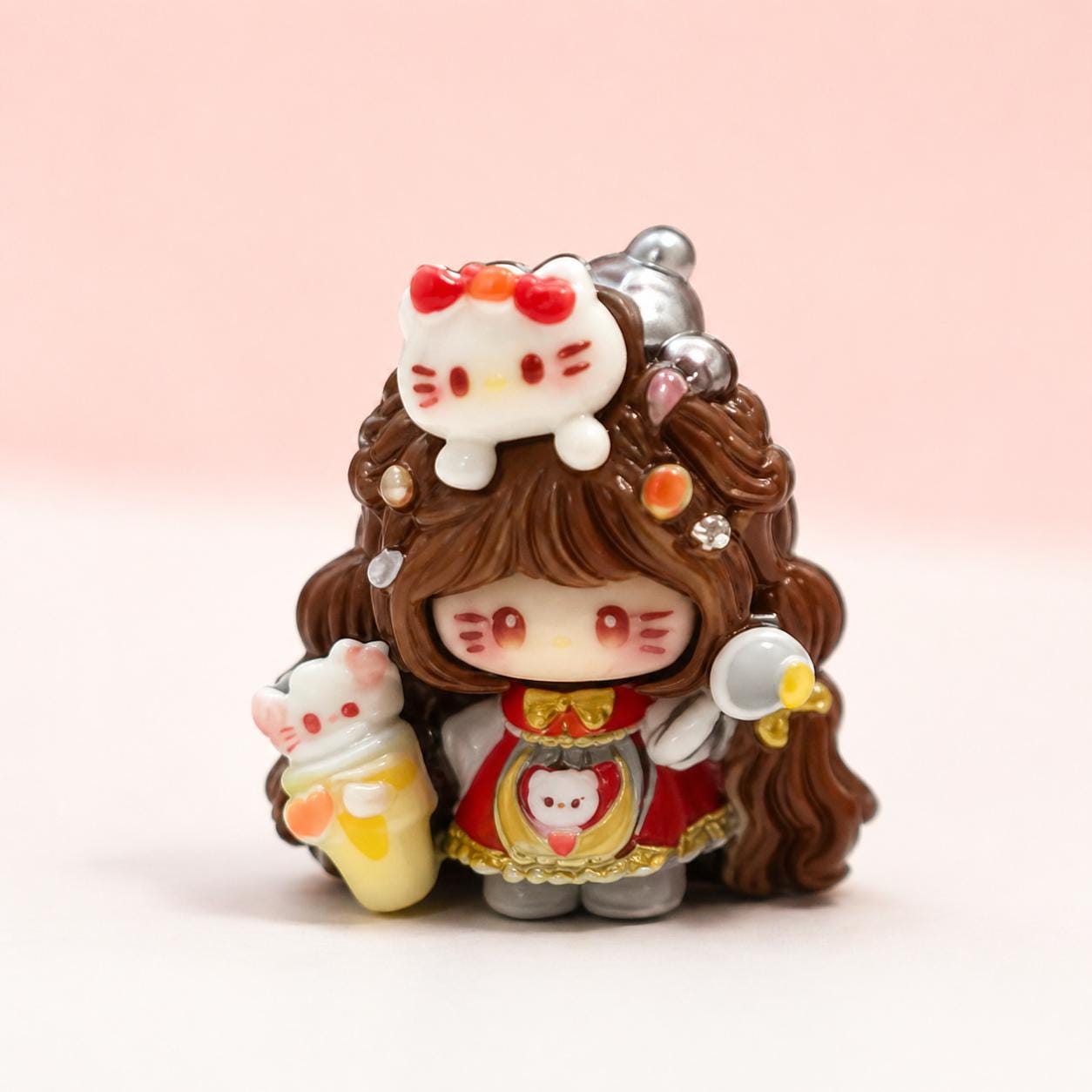 Resin Ice Cream Cat Charms, Kawaii Flatbacks for Decoden Phone Cases, DIY Crafts