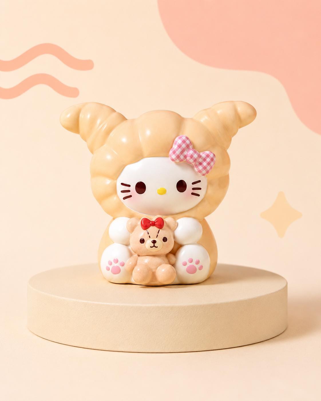 32-35mm Croissant Katze Stil, Harzperlen, Kawaii Cartoon Charms für Decoden Handyhüllen, DIY Stifte & Handyketten