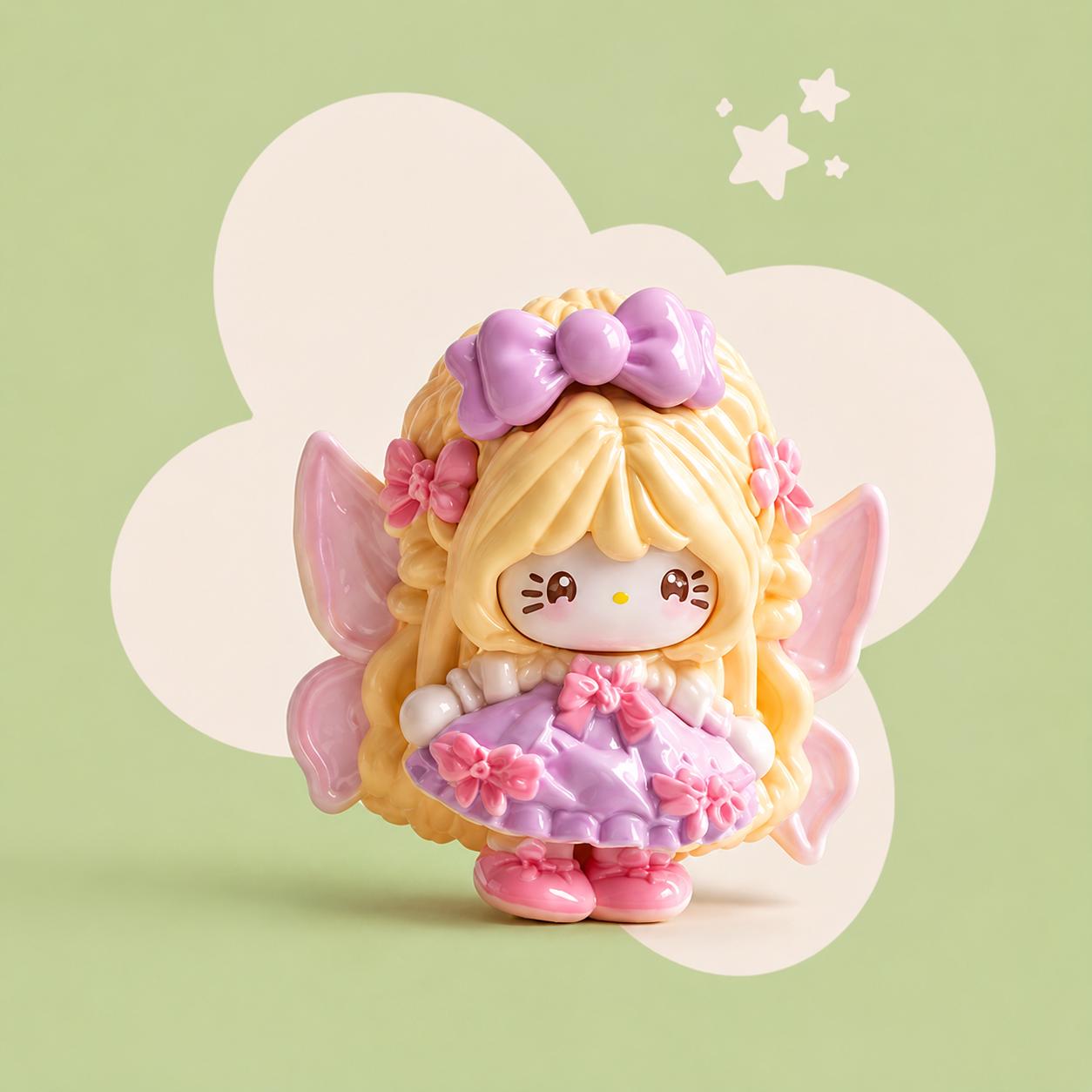 Harzblüten-Feenkatzen-Anhänger, Kawaii Flatbacks für Decoden-Handyhüllen, DIY Basteln