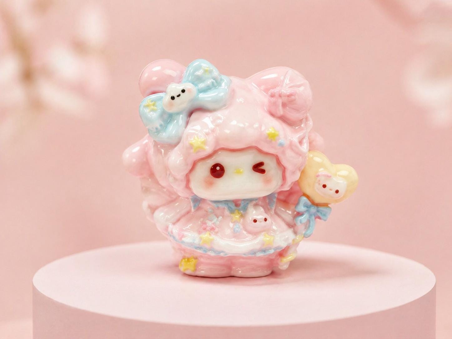 Resin Heart Balloon Cat Charms, Kawaii Flatbacks for Decoden Phone Cases, DIY Crafts