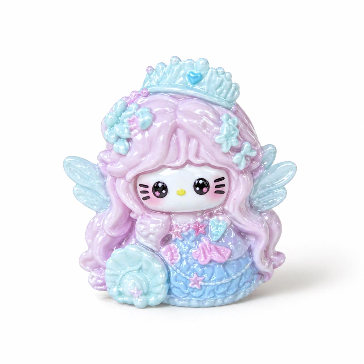 Resin Mermaid Cat Charms, Kawaii Flatbacks for Decoden Phone Cases, DIY Crafts