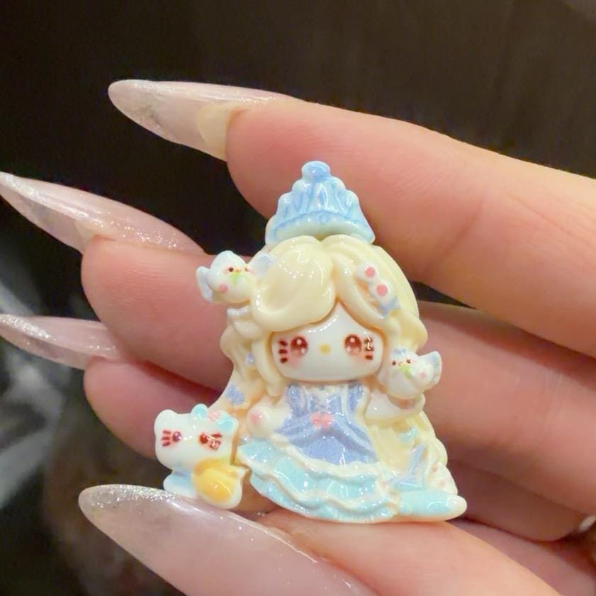 Pastell Prinzessin Katze Harz Cabochons, Kawaii Flatbacks für Decoden Handyhüllen, DIY Basteln
