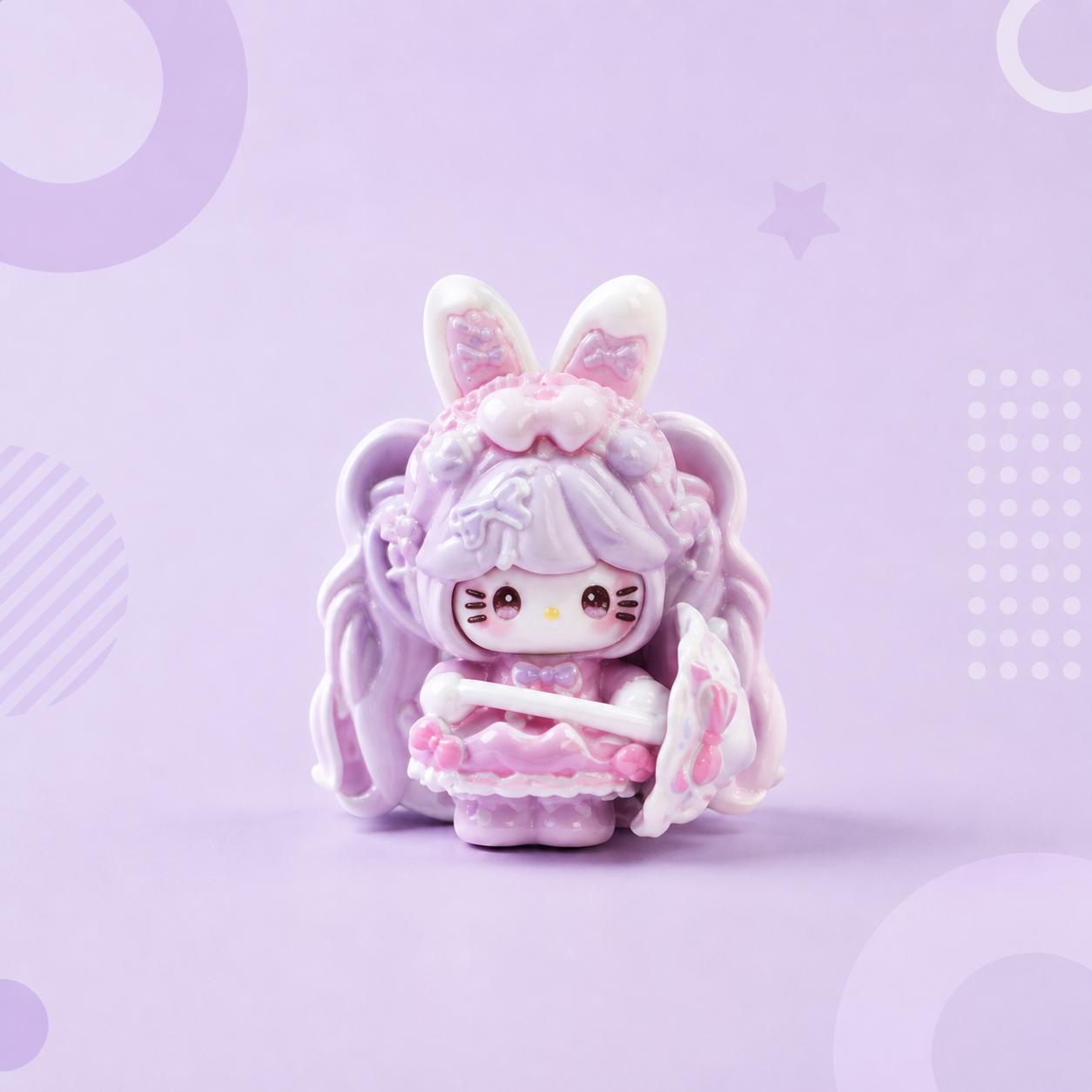Harz-Regenschirm-Kaninchen-Katzen-Anhänger, Kawaii Flatbacks für Decoden-Handyhüllen, DIY-Bastelarbeiten