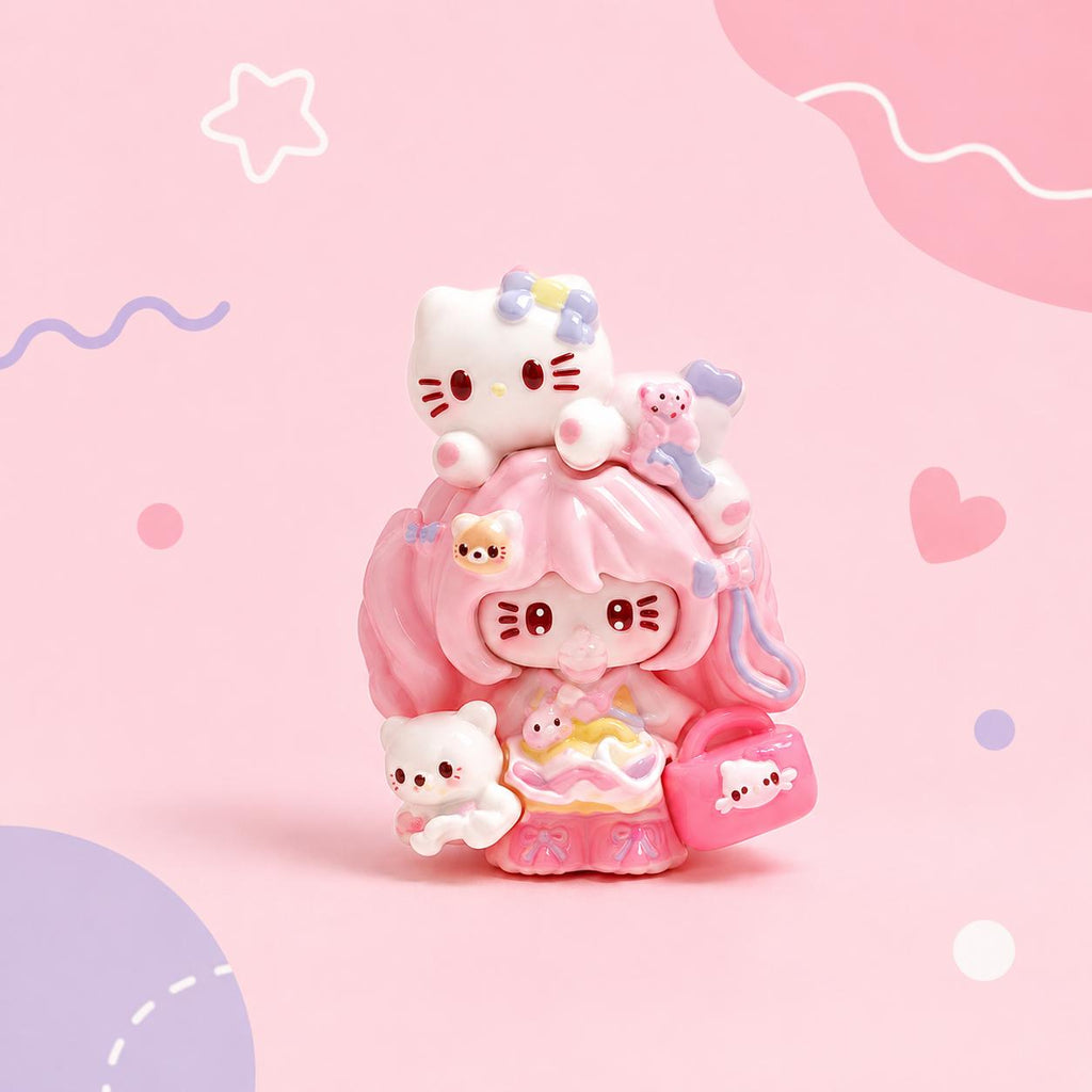 Pastell Kawaii Katze Cabochons aus Harz, Kawaii Flatbacks für Decoden Handyhüllen, DIY Basteln