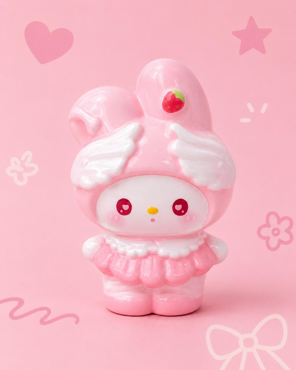 Erdbeer-Hasen-Engel-Harzperlen, Kawaii-Fokusperlen für Perlenstifte, Schlüsselanhänger und Handyriemen