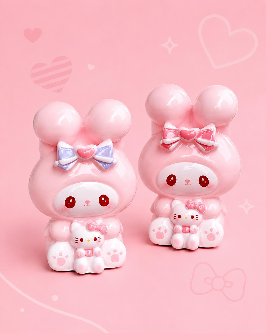 Pinky Bunny Harzperlen, Kawaii Focal Beads für Perlenstifte, Schlüsselanhänger & Handyketten