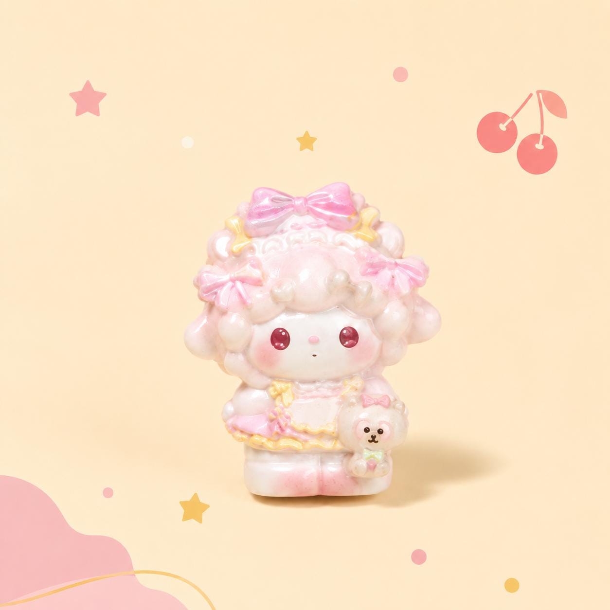34-30mm Pastell Kawaii Lolita-Stil und Cabochons, Harz-Anhänger für Decoden, Handyhüllen & Schlüsselanhänger Bastelarbeiten