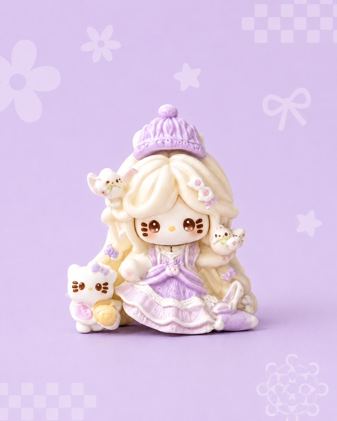Pastell Prinzessin Katze Harz Cabochons, Kawaii Flatbacks für Decoden Handyhüllen, DIY Basteln