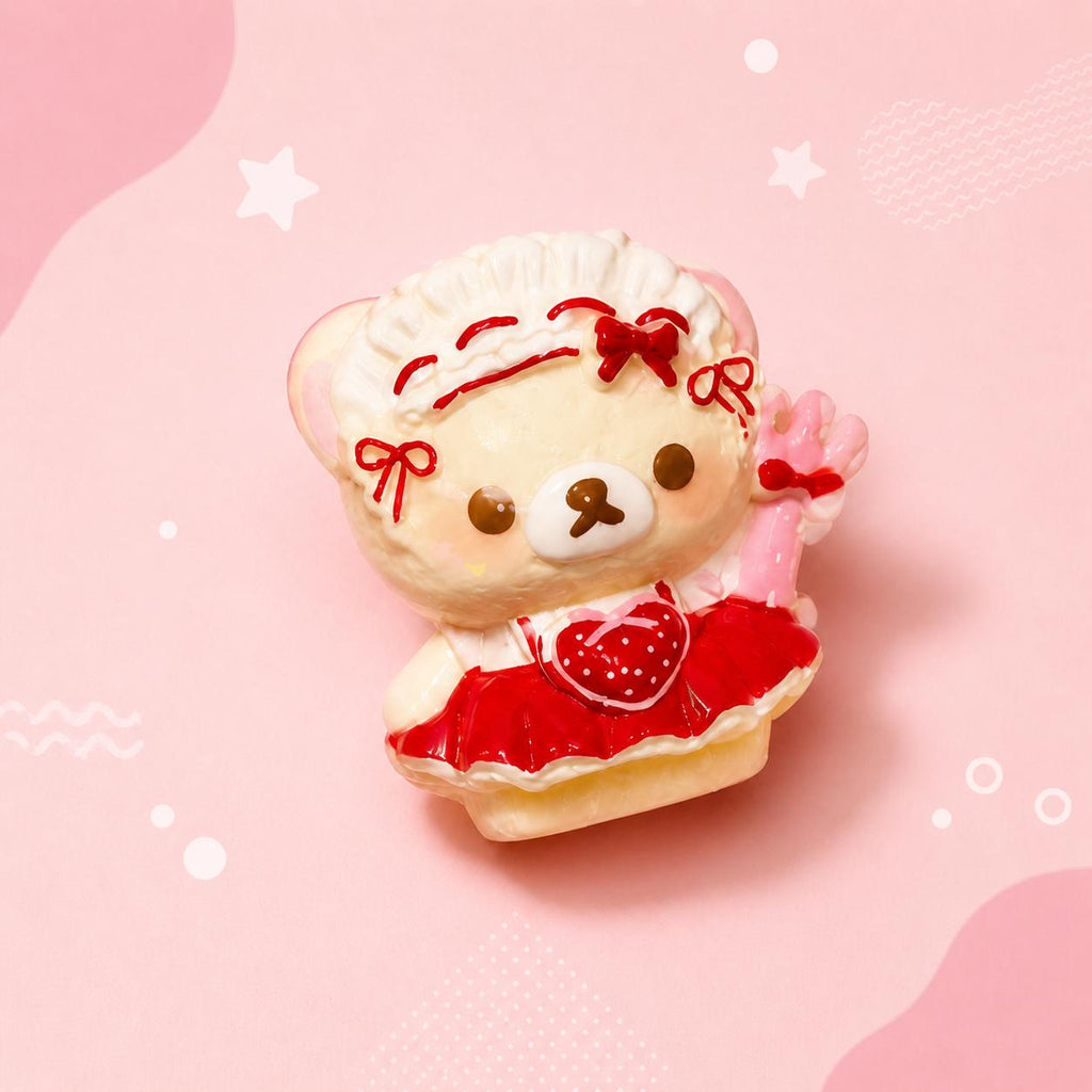 Bäckerbär Harzperlen, Kawaii Fokusperlen für Perlenstifte, Schlüsselanhänger & Handyriemen
