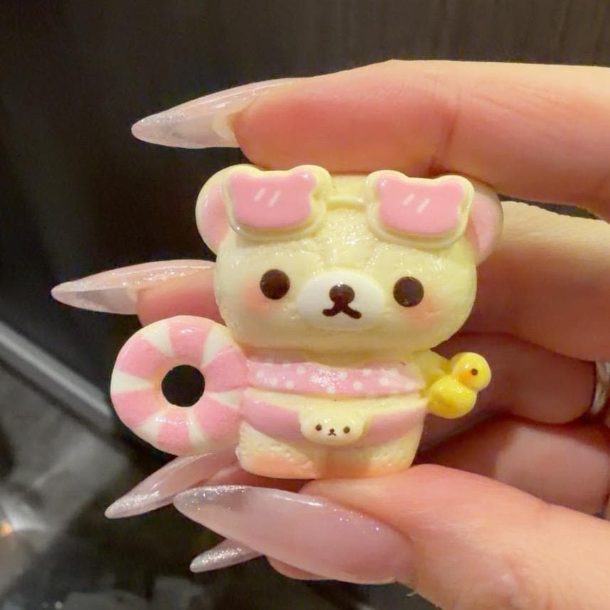 Schwimmender Bär Harzperlen, Kawaii Fokusperlen für Perlenstifte, Schlüsselanhänger & Handyriemen