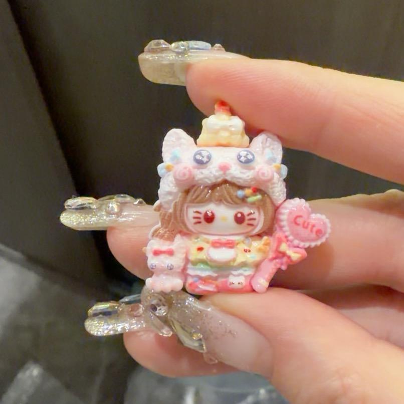 Harz Herz Zauberstab Katzen Charms, Kawaii Flatbacks für Decoden Handyhüllen, DIY Basteln