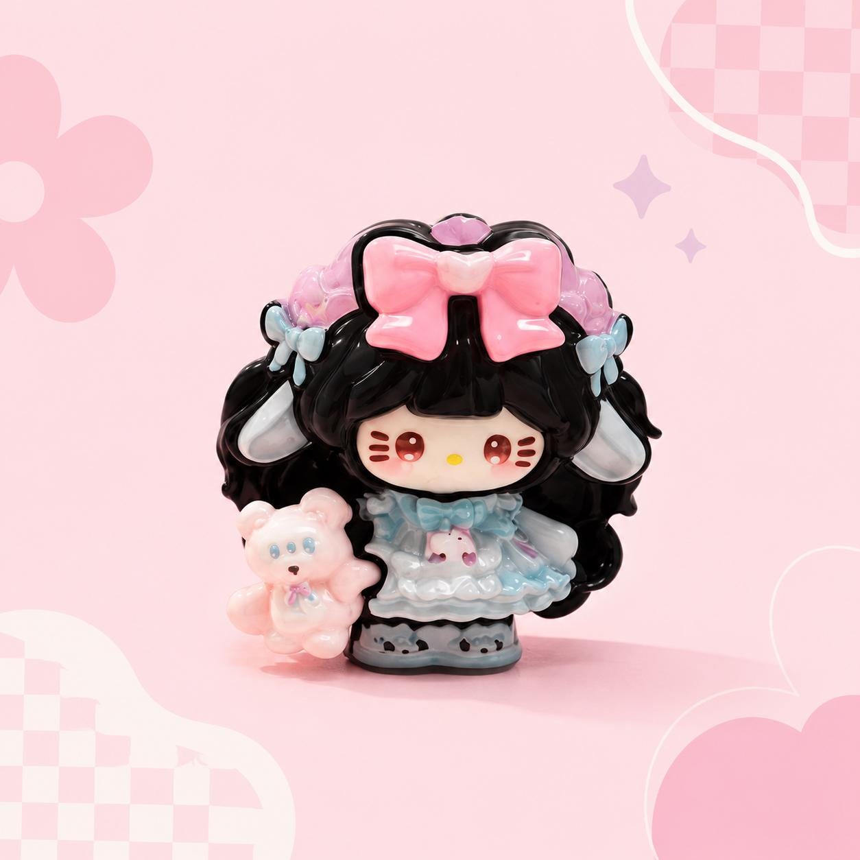 Harz-Kaninchen-Katzen-Anhänger, Kawaii Flatbacks für Decoden-Handyhüllen, DIY-Bastelarbeiten