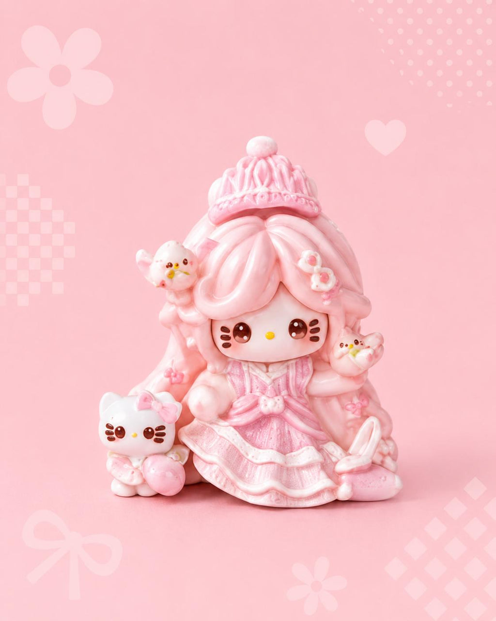 Pastell Prinzessin Katze Harz Cabochons, Kawaii Flatbacks für Decoden Handyhüllen, DIY Basteln