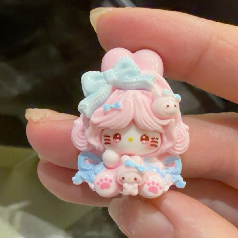 Harz Hasen Band Katze Charms, Kawaii Flatbacks für Decoden Handyhüllen, DIY Basteleien