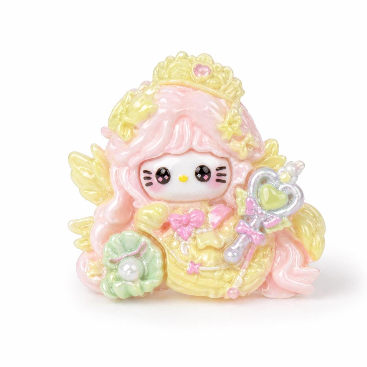 Resin Mermaid Cat Charms, Kawaii Flatbacks for Decoden Phone Cases, DIY Crafts