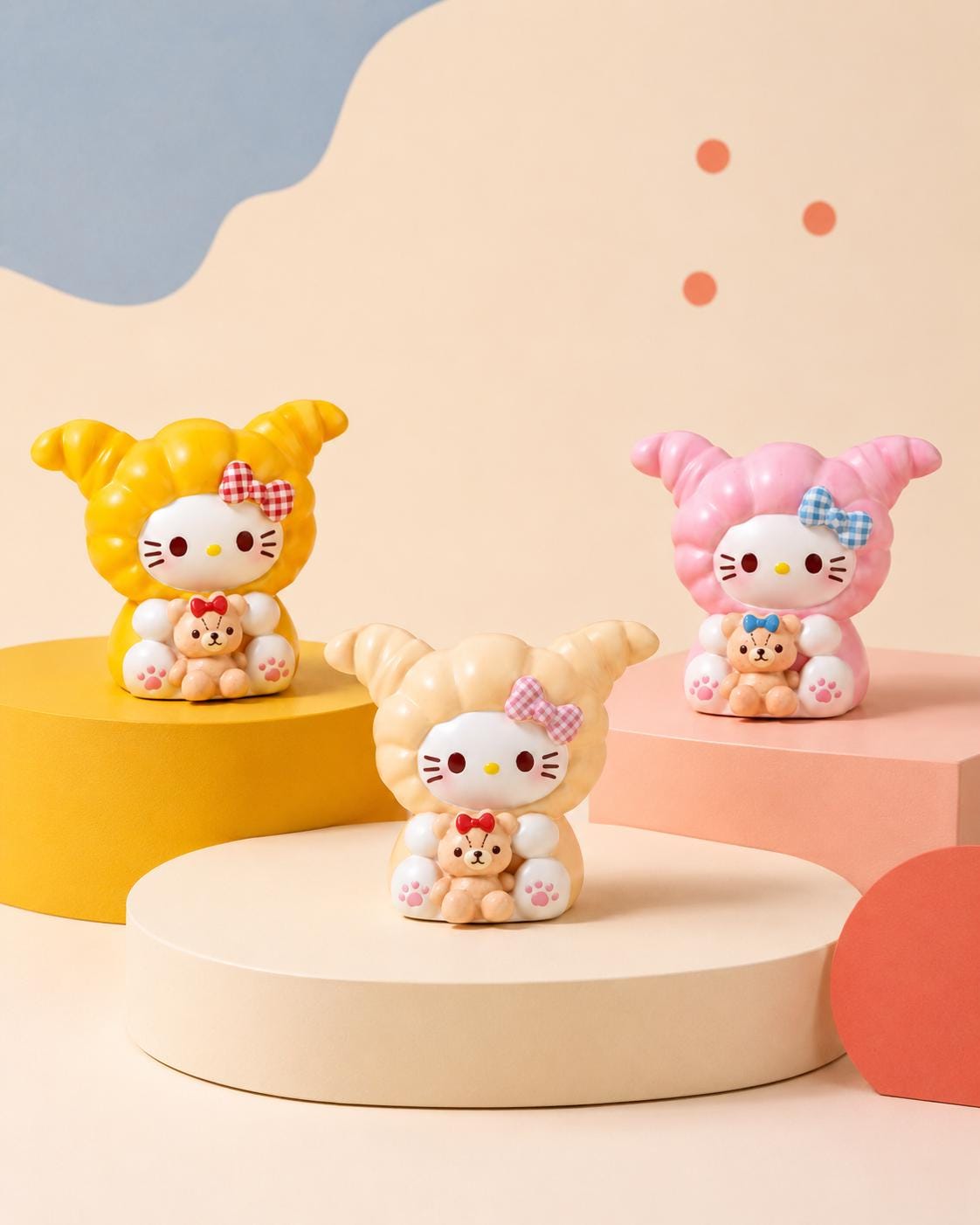 32-35mm Croissant Katze Stil, Harzperlen, Kawaii Cartoon Charms für Decoden Handyhüllen, DIY Stifte & Handyketten