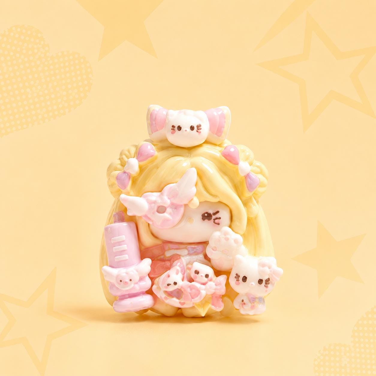 32mm Decoden-Anhänger für Handyhüllen, Kawaii Katzen Flatback Harz-Charms, DIY Stifte, Handyriemen & Bastelzubehör
