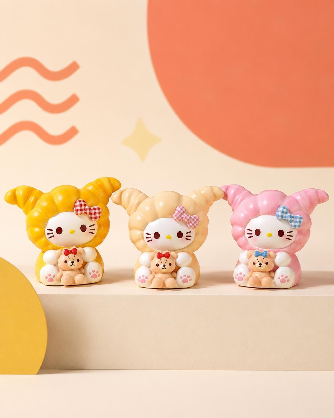 32-35mm Croissant Katze Stil, Harzperlen, Kawaii Cartoon Charms für Decoden Handyhüllen, DIY Stifte & Handyketten